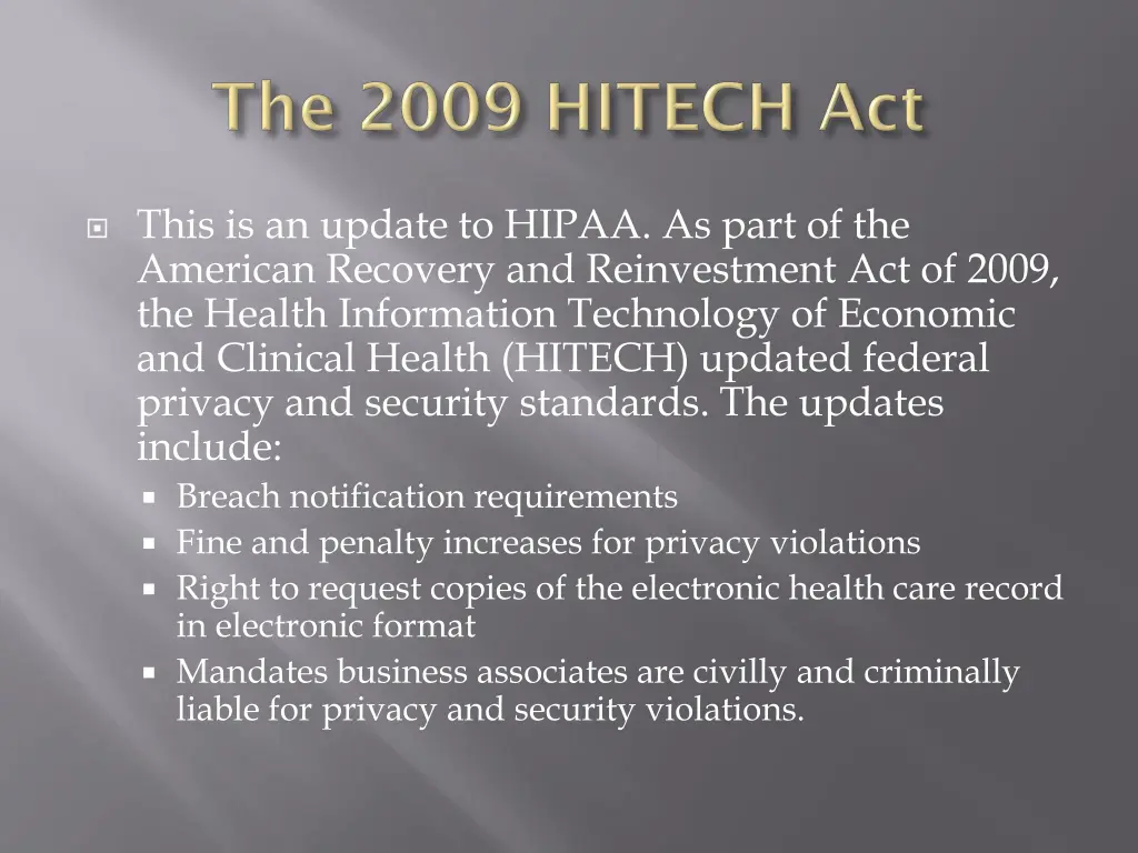 this is an update to hipaa as part