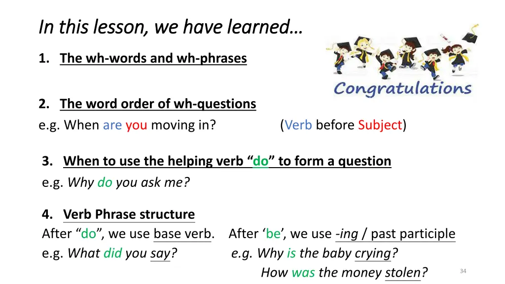 in this lesson we have learned in this lesson