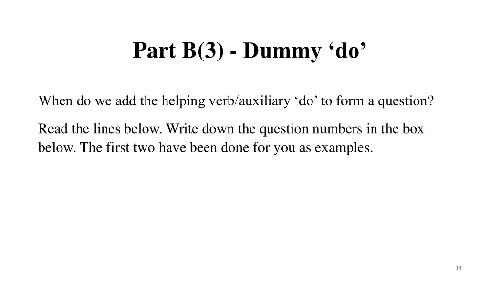 part b 3 dummy do