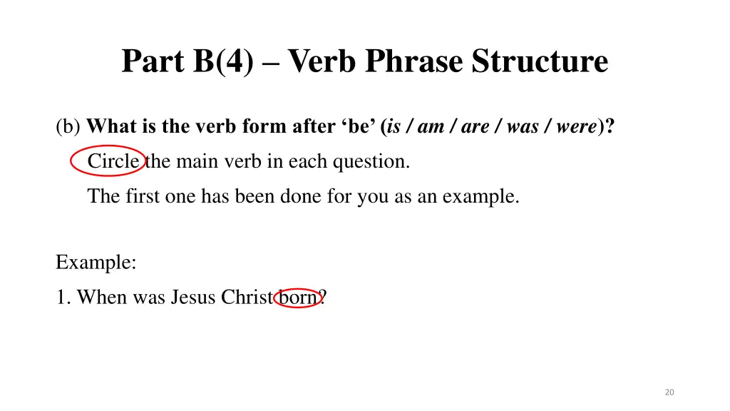 part b 4 verb phrase structure 1