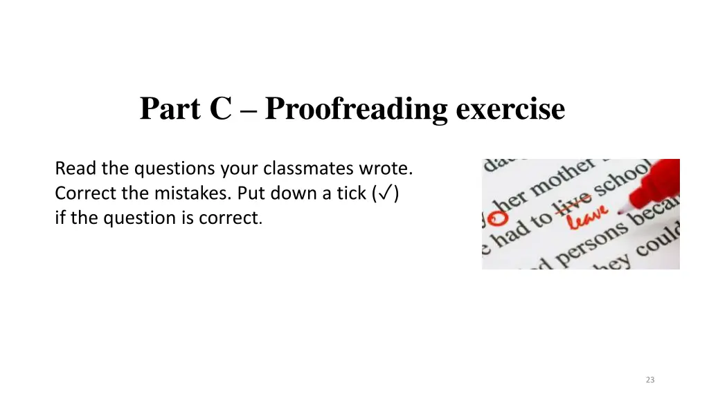 part c proofreading exercise