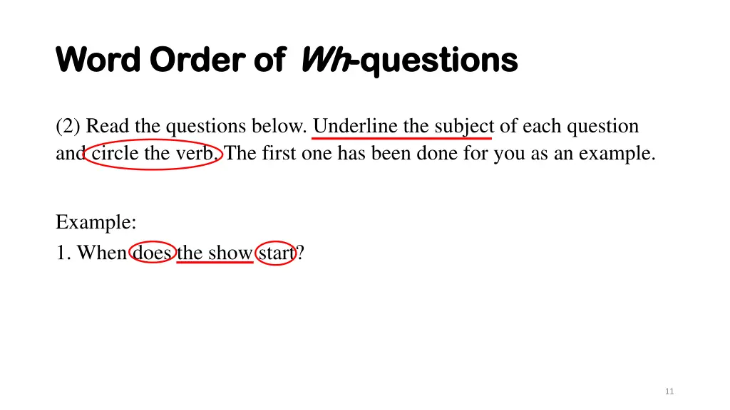 word order of word order of wh