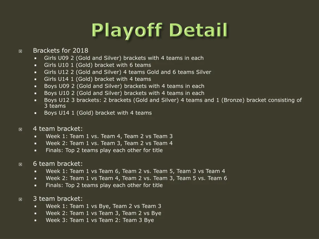 brackets for 2018 girls u09 2 gold and silver