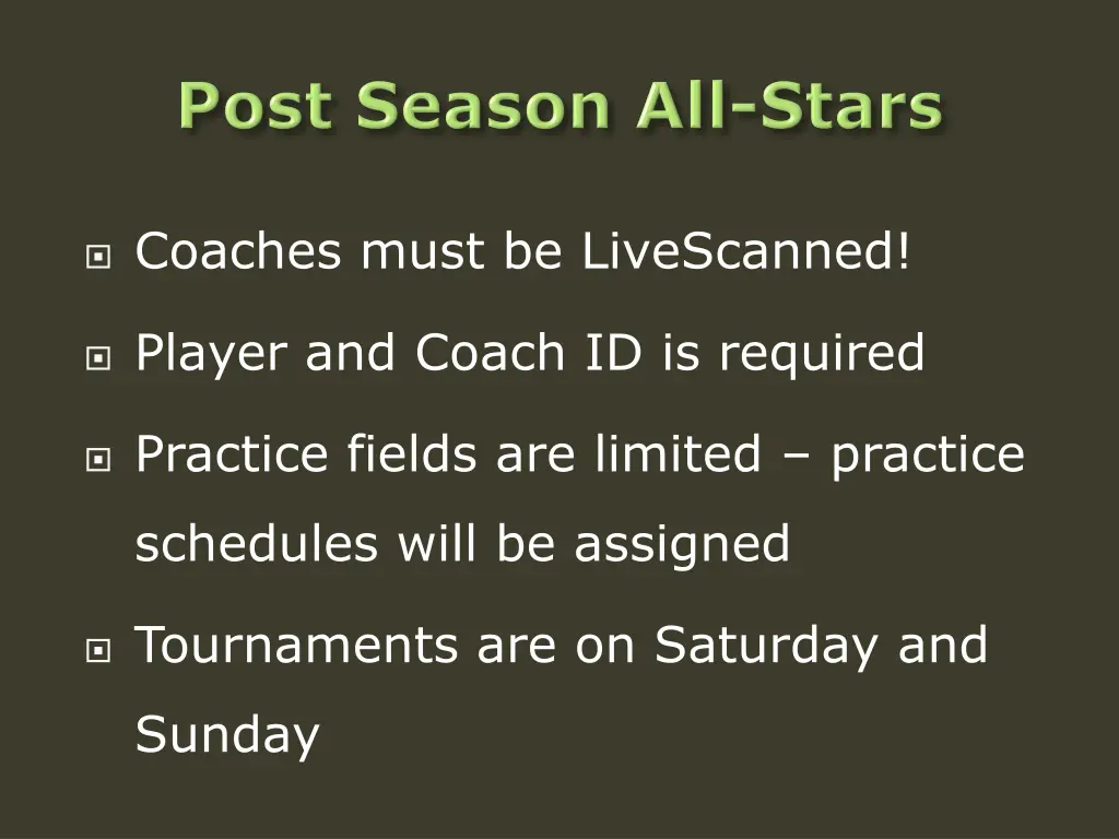 coaches must be livescanned
