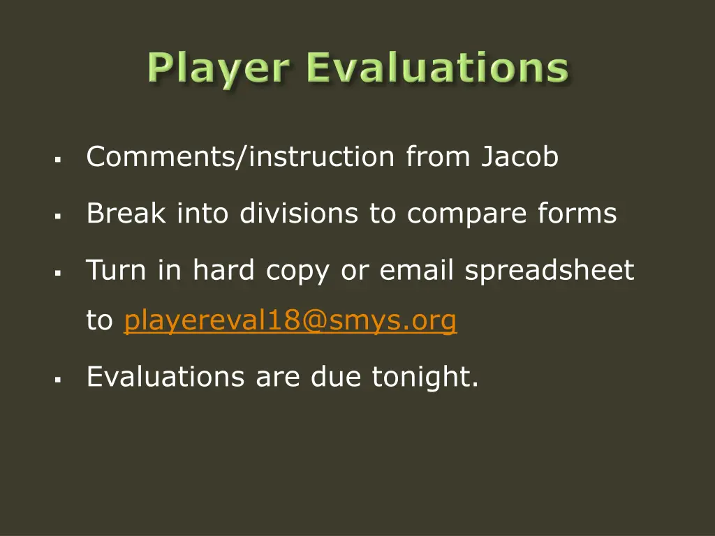 comments instruction from jacob