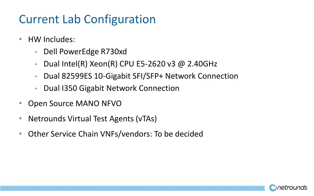current lab configuration