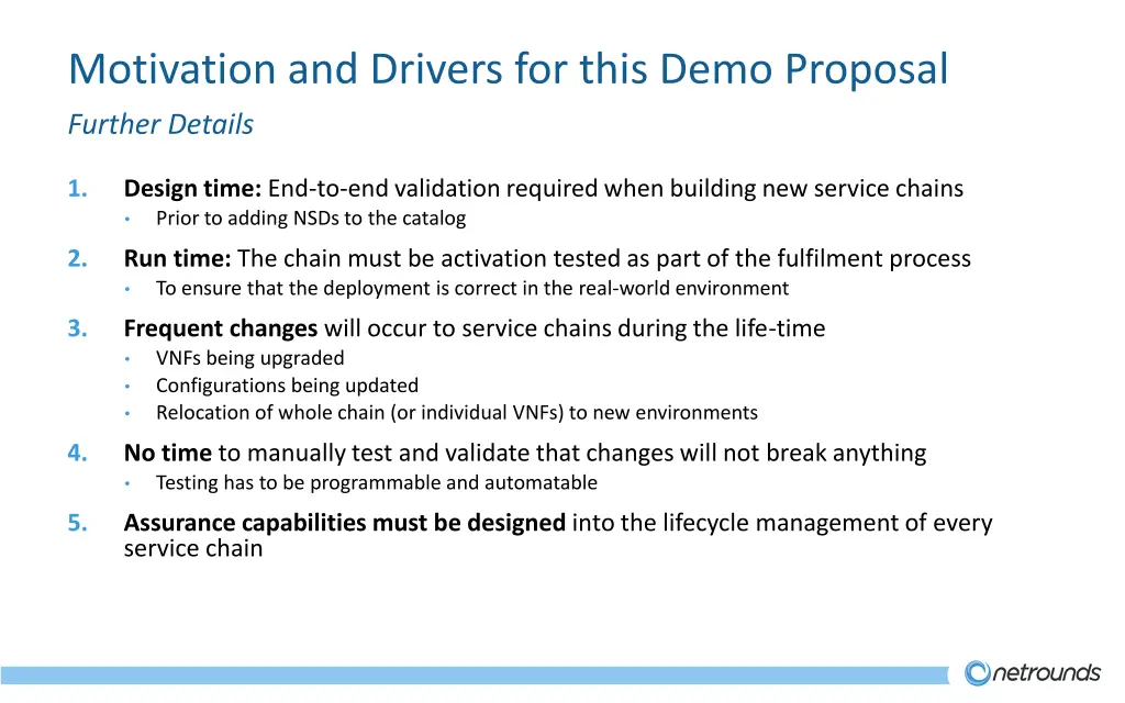 motivation and drivers for this demo proposal 1