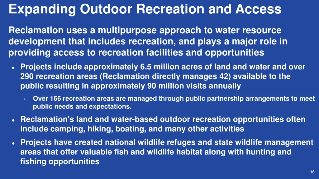 expanding outdoor recreation and access
