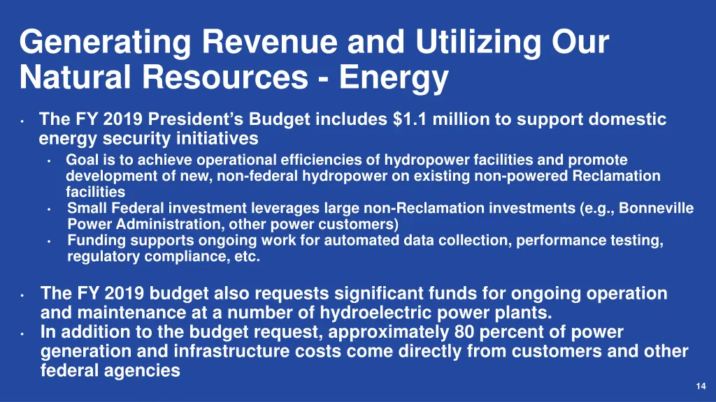 generating revenue and utilizing our natural 1