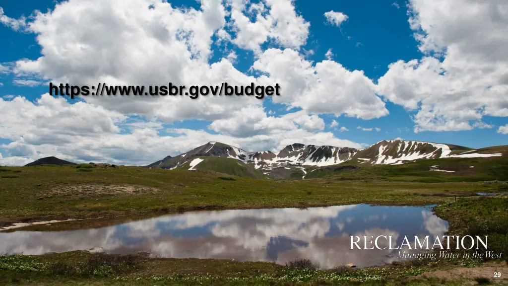 https www usbr gov budget