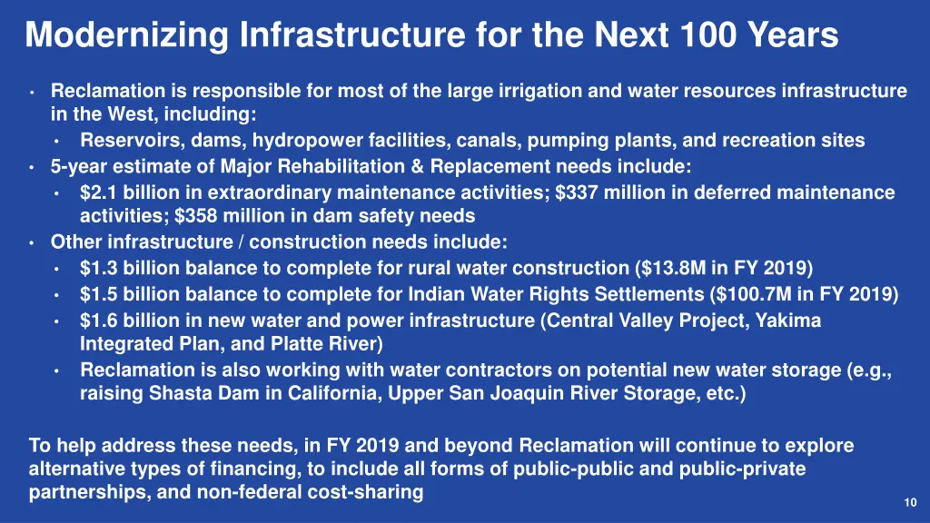 modernizing infrastructure for the next 100 years