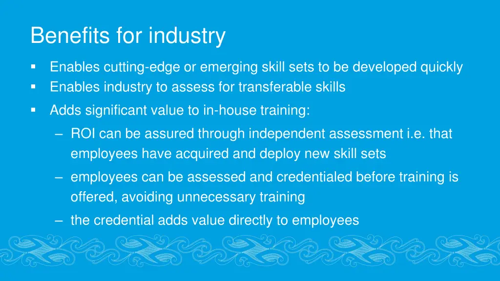 benefits for industry