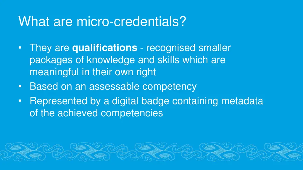 what are micro credentials