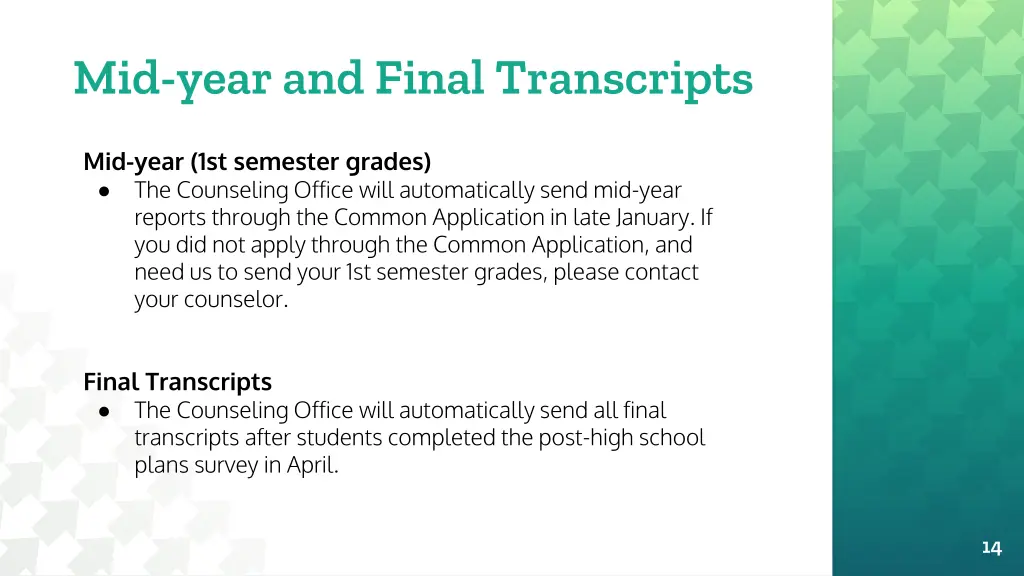 mid year and final transcripts