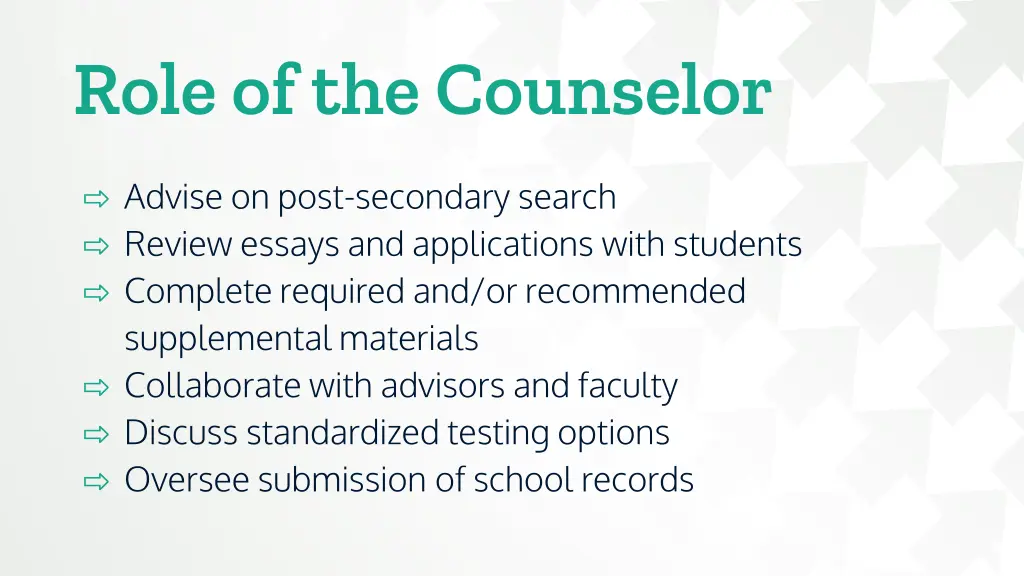 role of the counselor