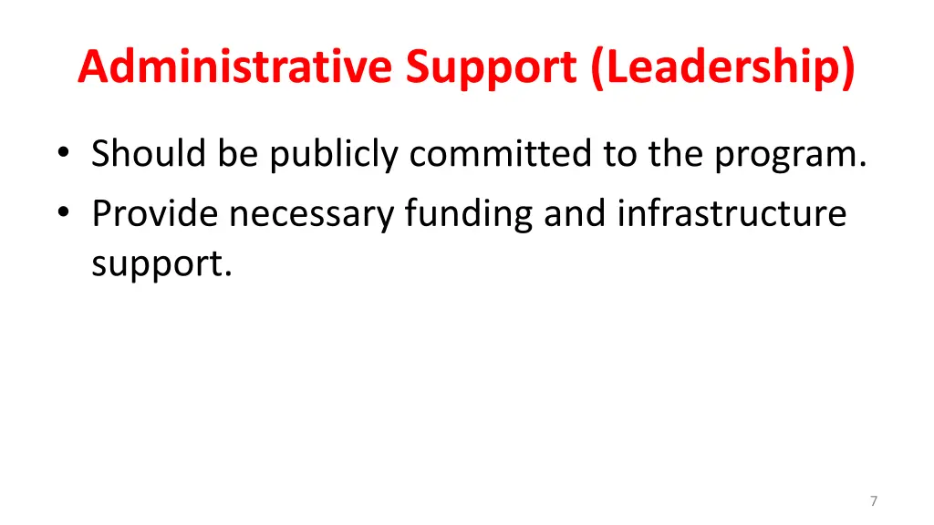 administrative support leadership