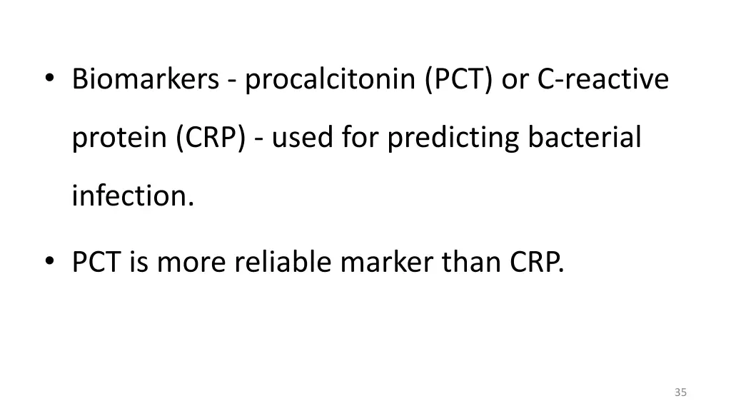 biomarkers procalcitonin pct or c reactive