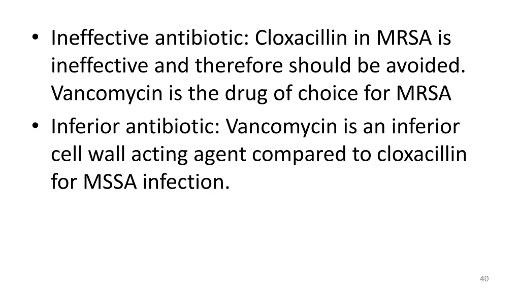 ineffective antibiotic cloxacillin in mrsa
