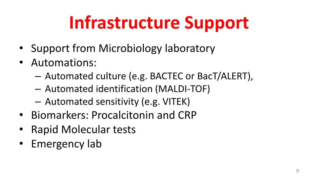 infrastructure support