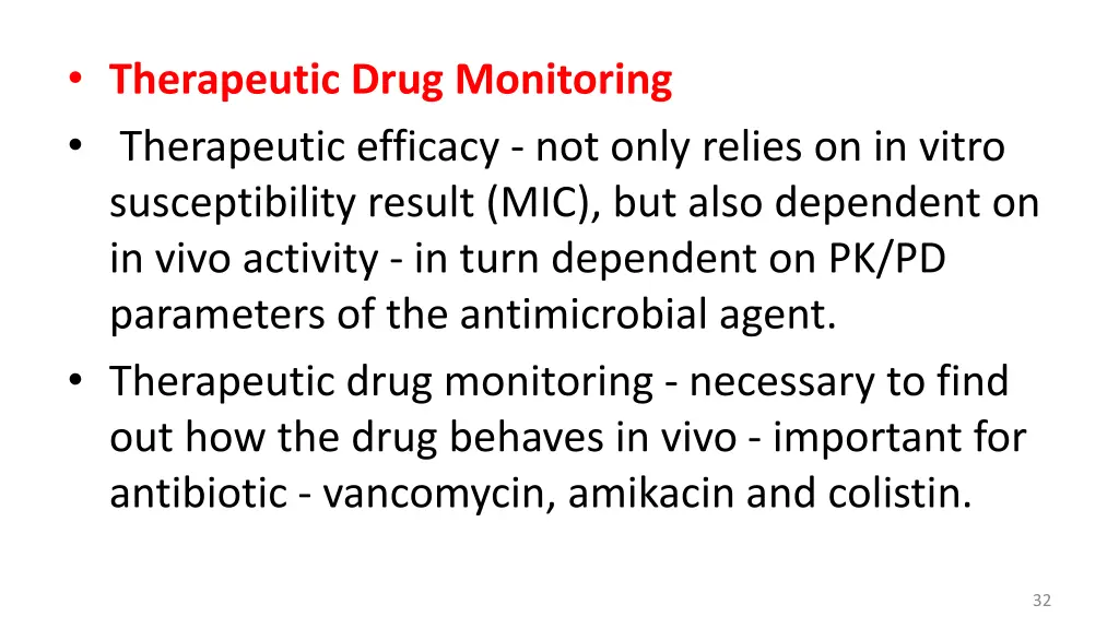 therapeutic drug monitoring therapeutic efficacy