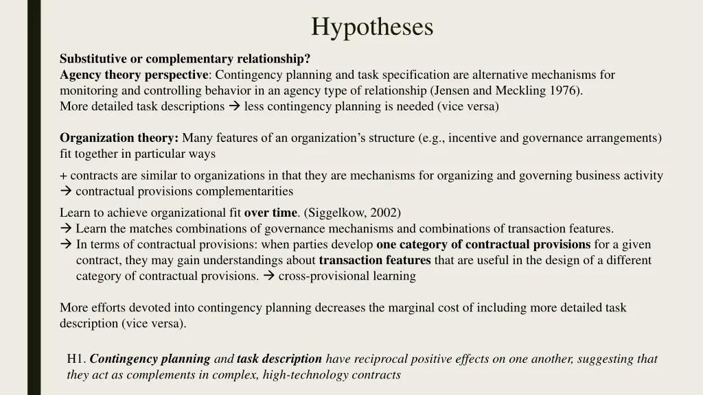 hypotheses