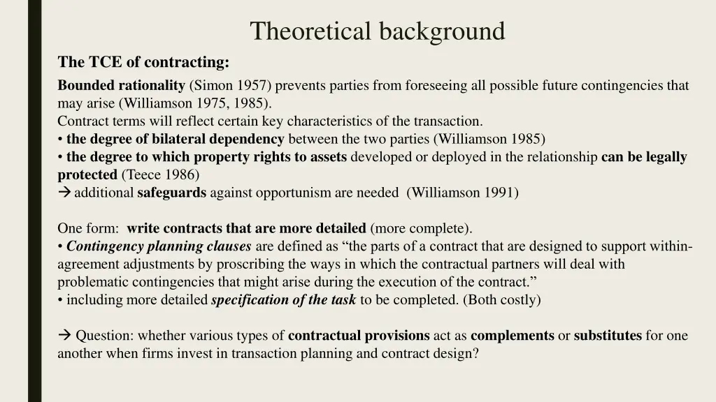 theoretical background