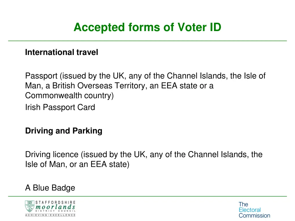 accepted forms of voter id 1