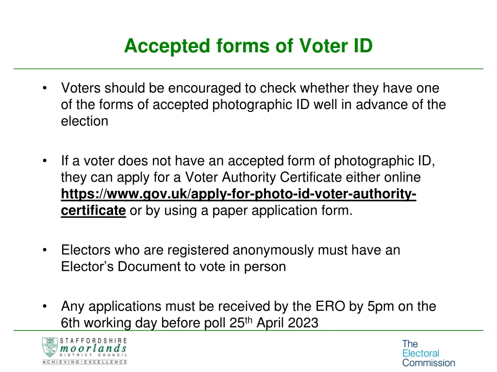 accepted forms of voter id