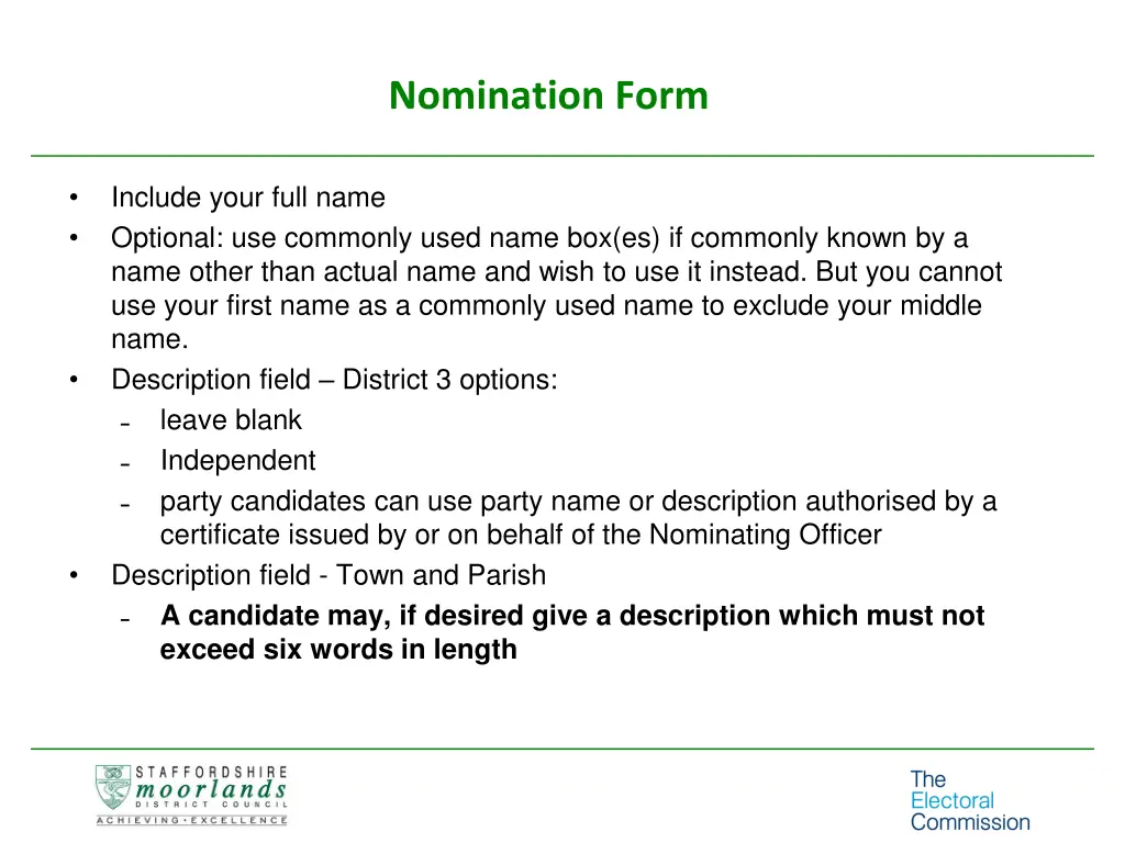 nomination form