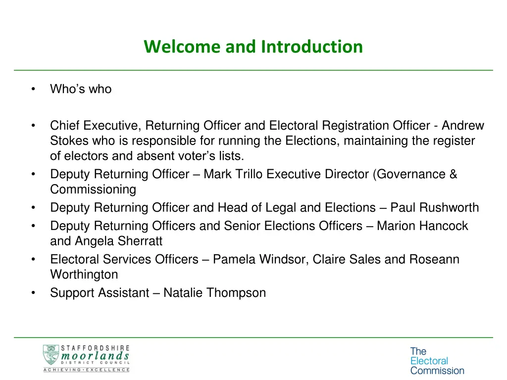welcome and introduction