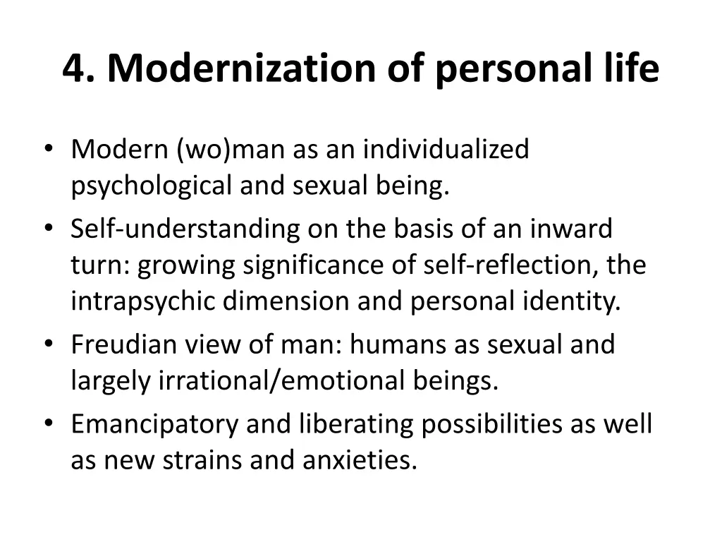 4 modernization of personal life