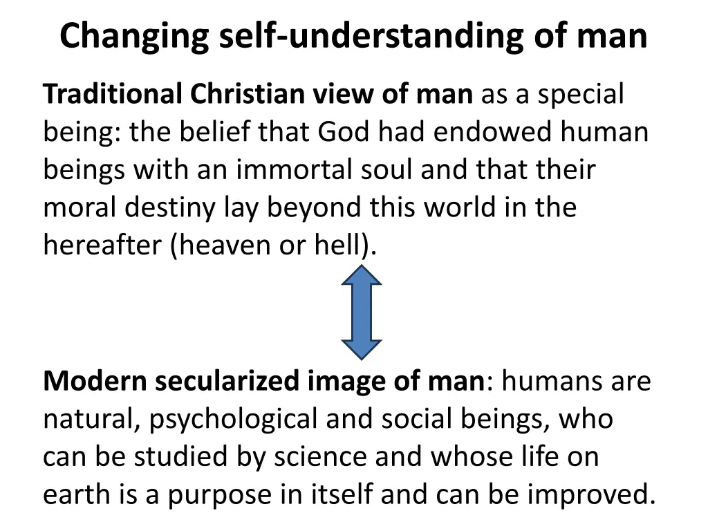 changing self understanding of man