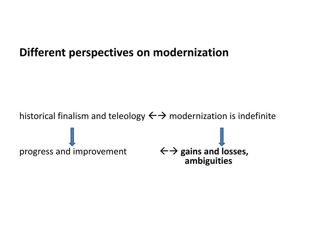 different perspectives on modernization