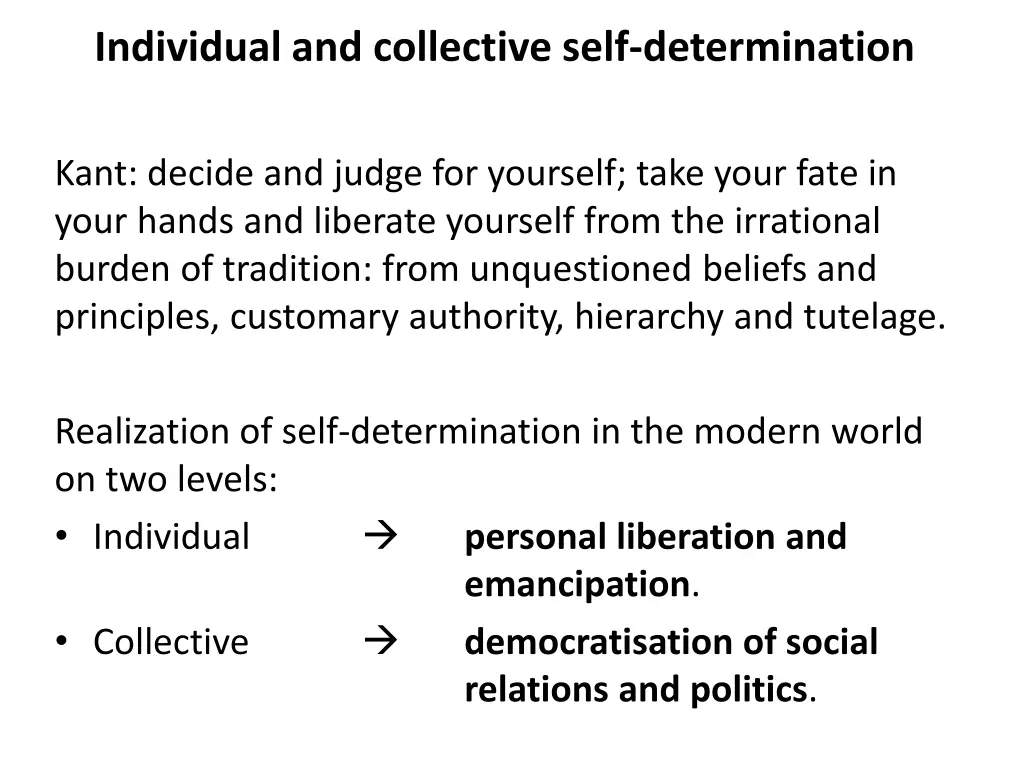 individual and collective self determination