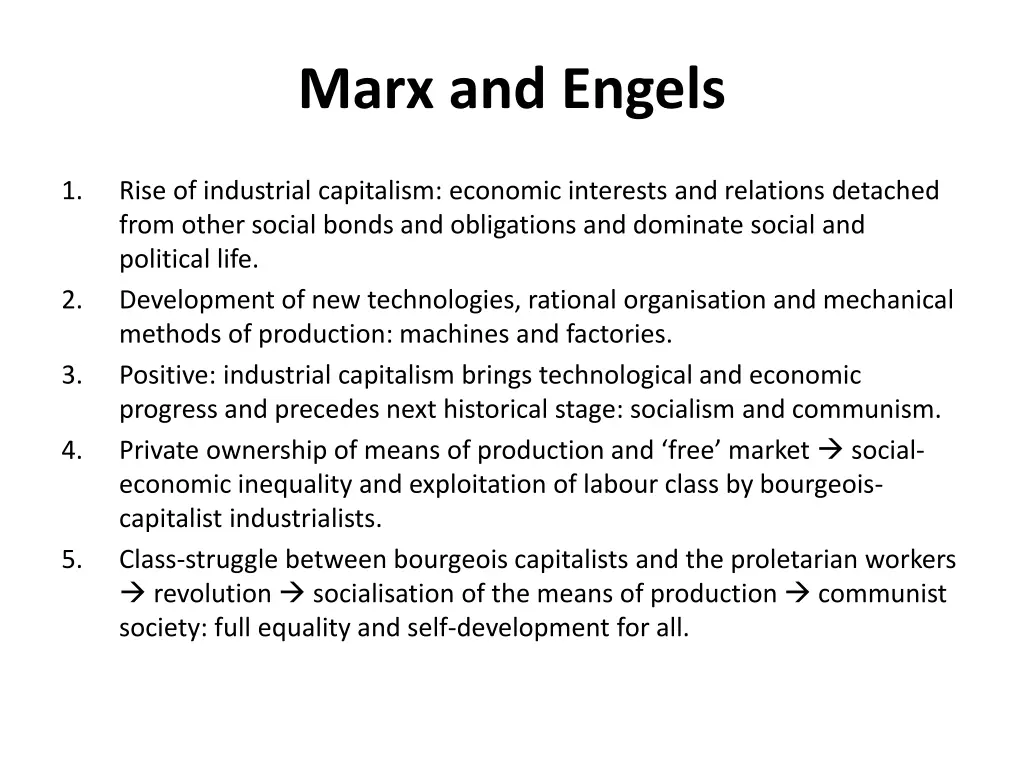 marx and engels