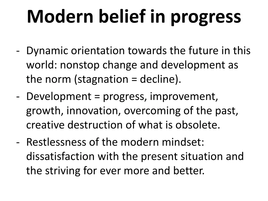 modern belief in progress
