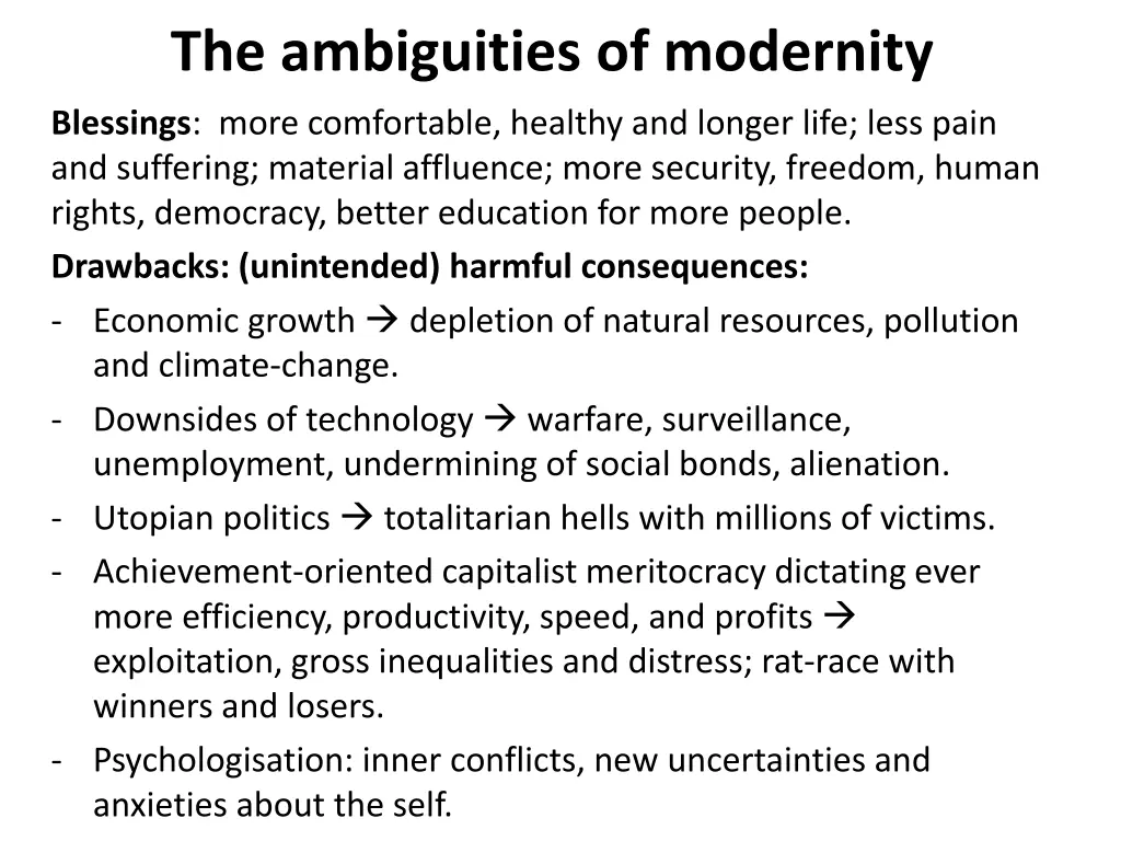 the ambiguities of modernity