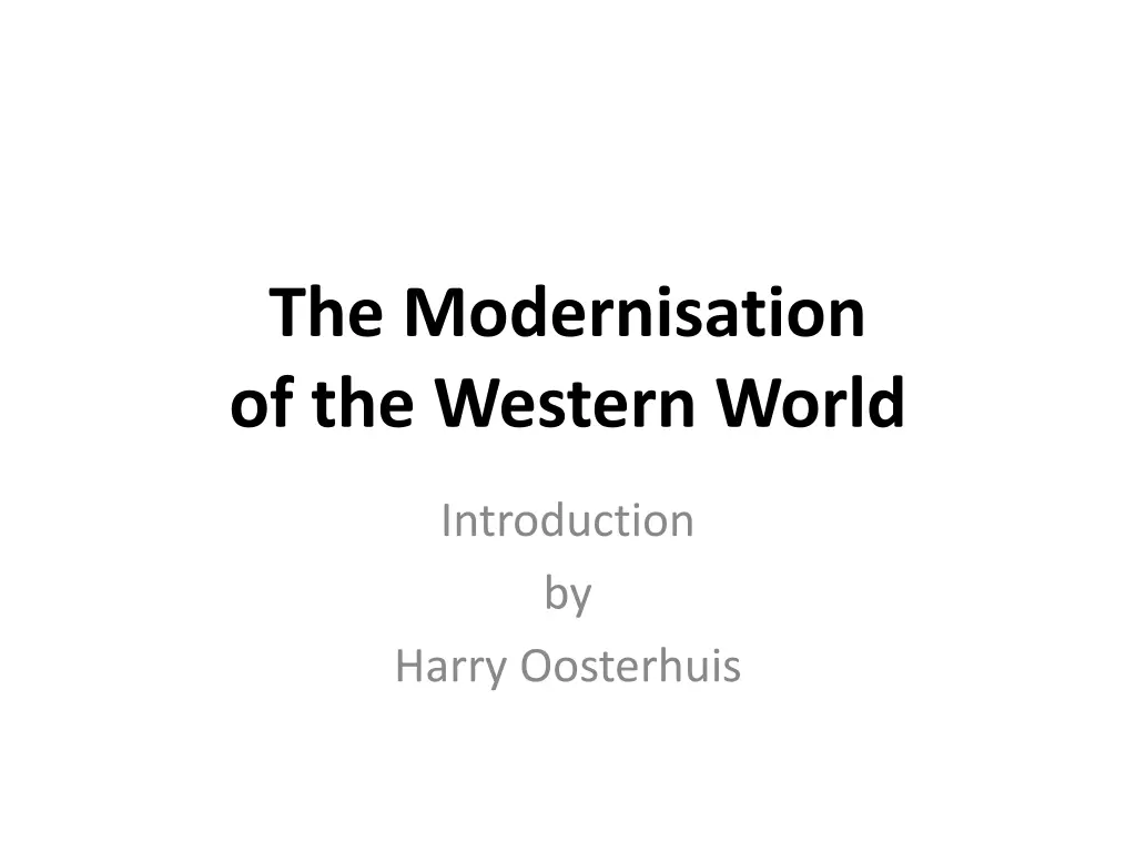 the modernisation of the western world