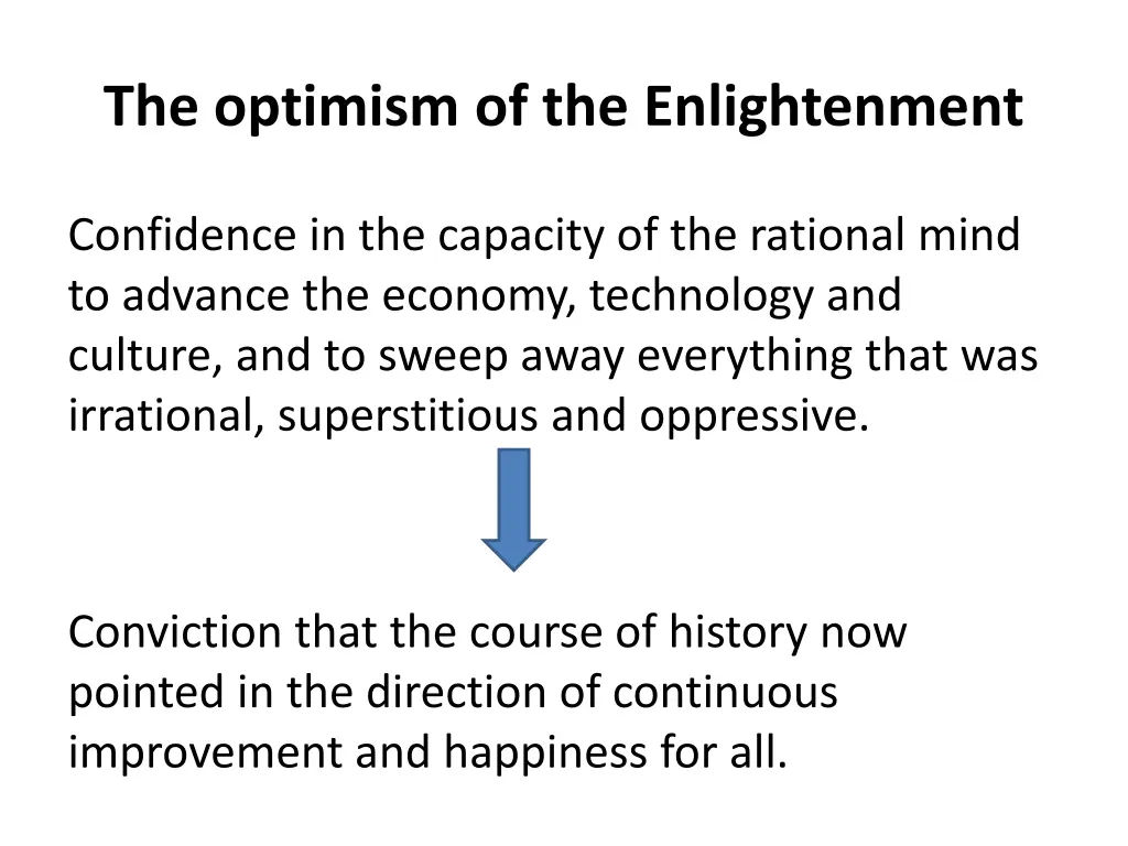 the optimism of the enlightenment