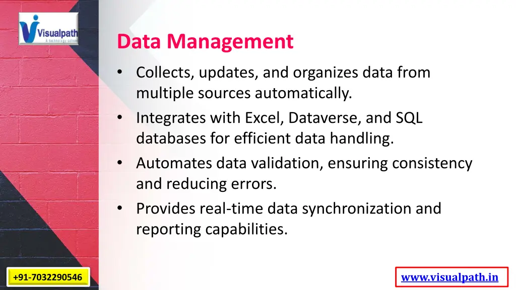 data management collects updates and organizes