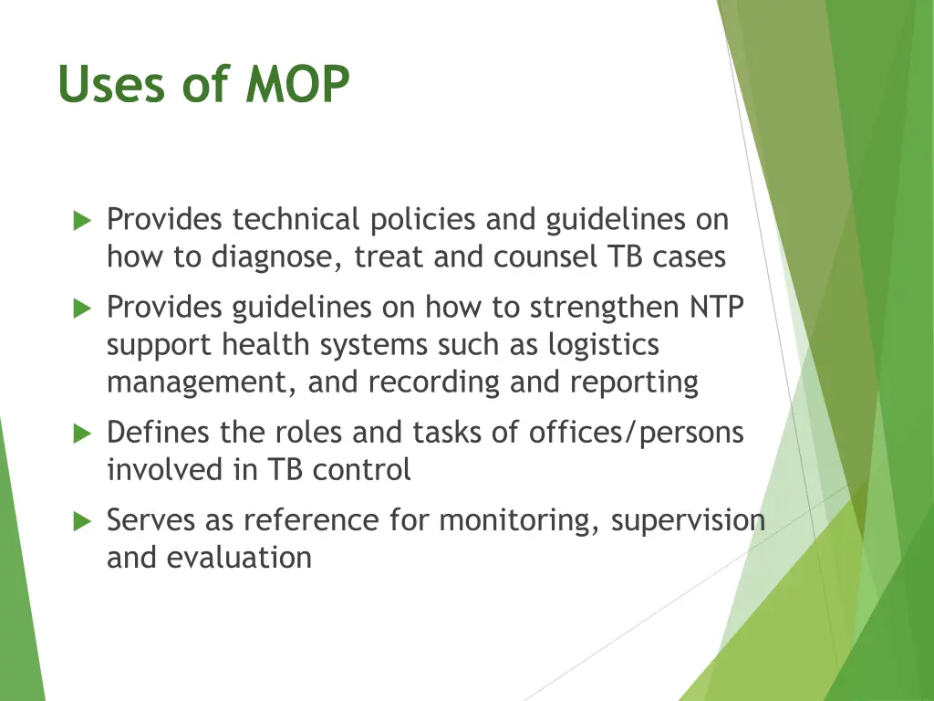 uses of mop