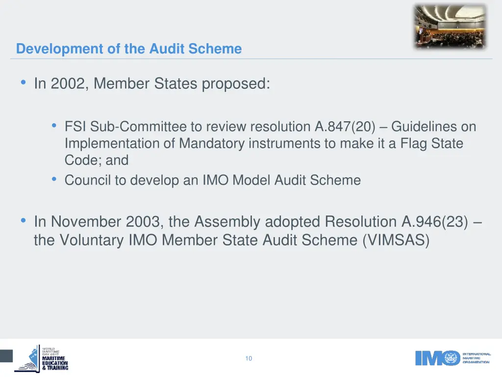 development of the audit scheme
