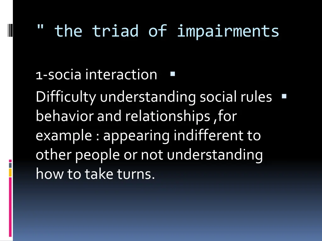the triad of impairments