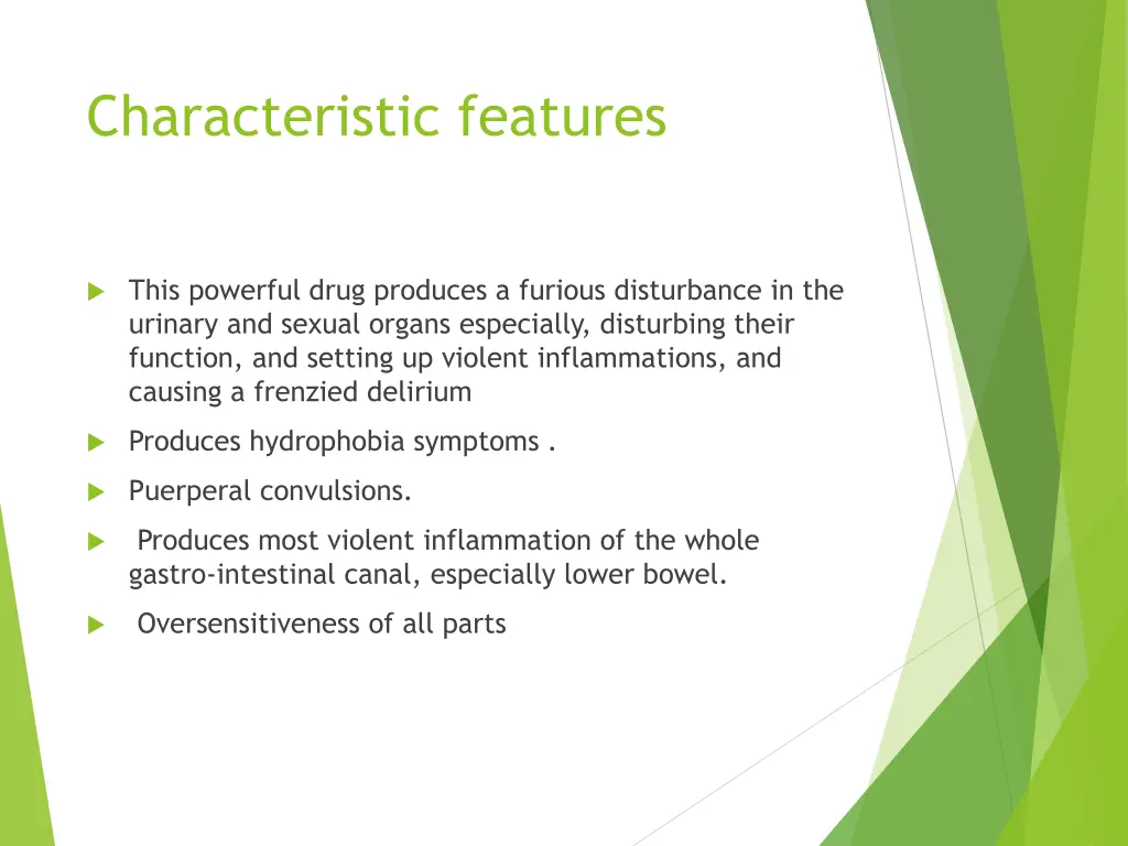 characteristic features