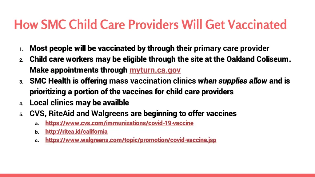 how smc child care providers will get vaccinated