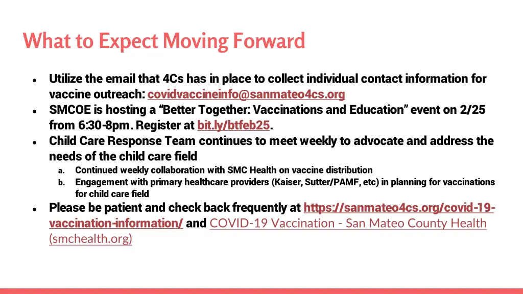 what to expect moving forward