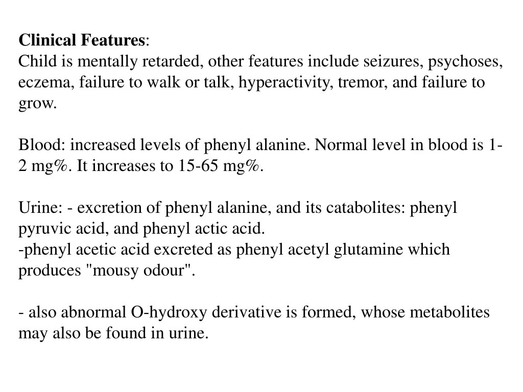 clinical features child is mentally retarded