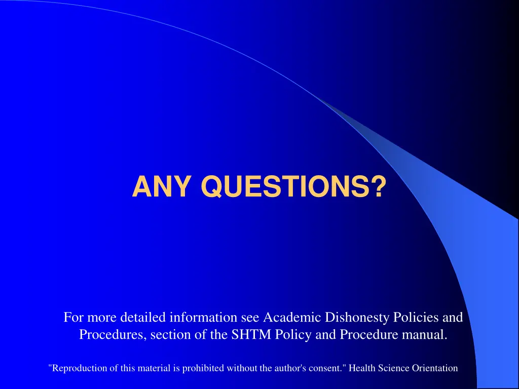 any questions