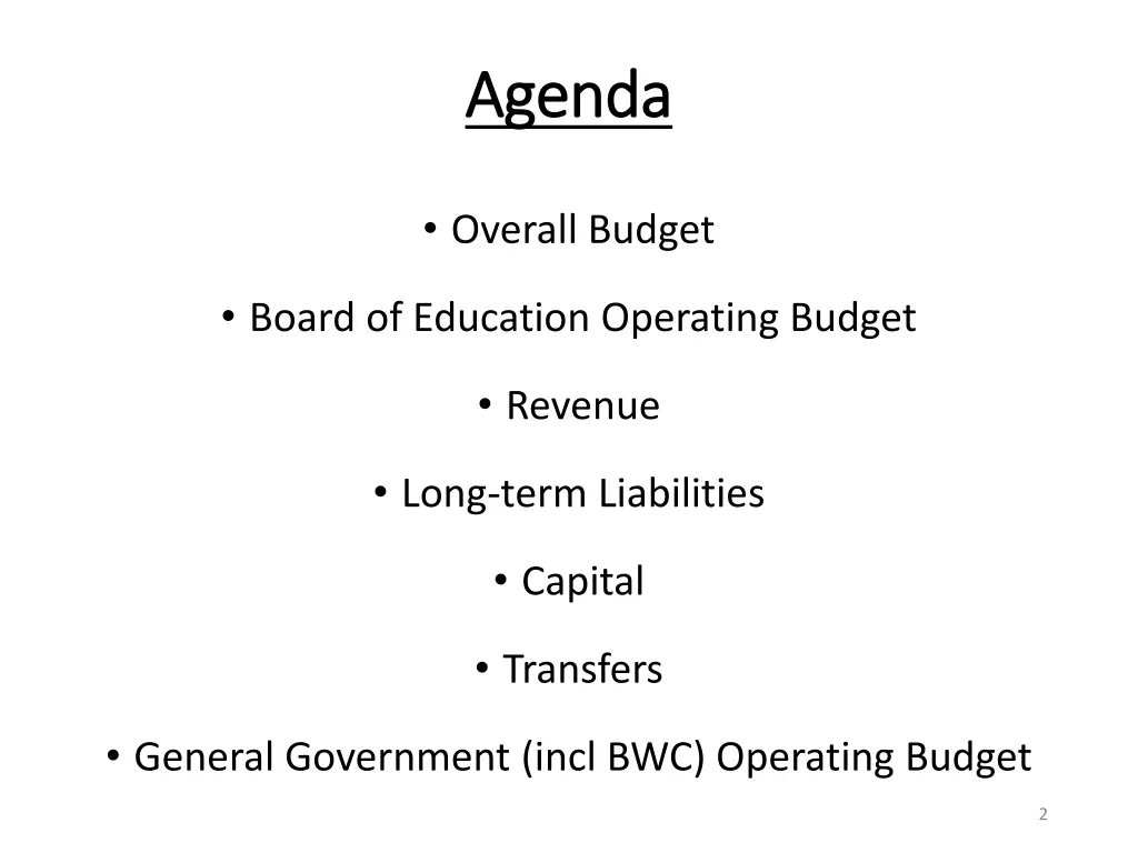 agenda agenda