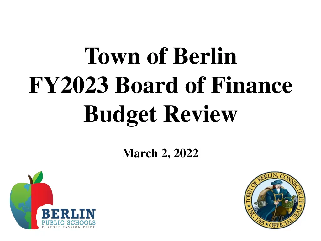town of berlin fy2023 board of finance budget